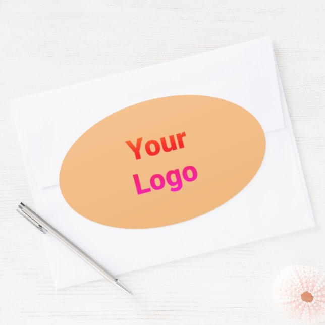 Simple minimal elegant custom logo here company cl oval sticker (Envelope)