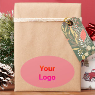 Simple minimal elegant custom logo here company cl oval sticker