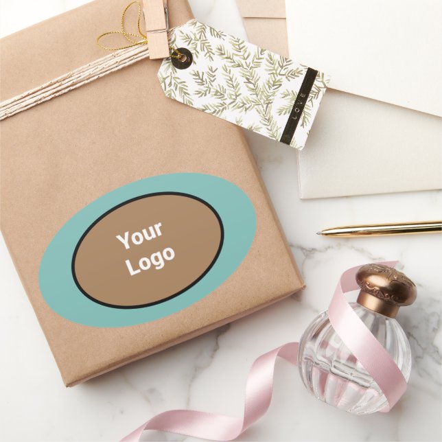 Simple minimal elegant custom logo here company cl oval sticker (Gifting)