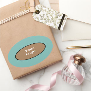 Simple minimal elegant custom logo here company cl oval sticker