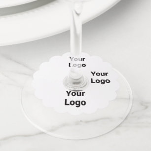 Simple minimal elegant custom logo here company cl wine glass tag