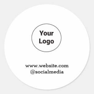 Simple minimal elegant custom logo here company  classic round sticker