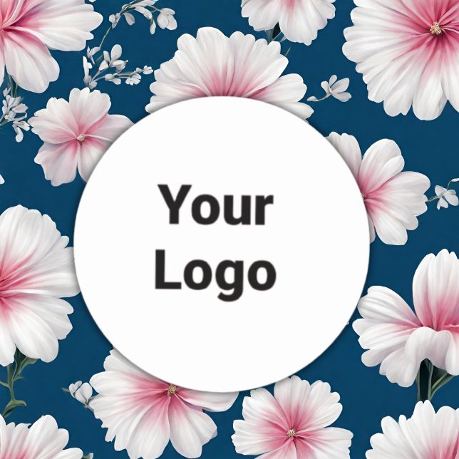 Simple minimal elegant custom logo here company  classic round sticker (Creator Uploaded)