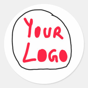 Simple minimal elegant custom logo here company classic round sticker