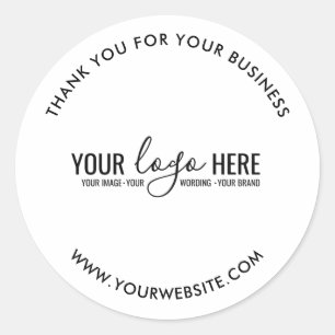 Simple Minimal Elegant Custom Logo Here Company Classic Round Sticker