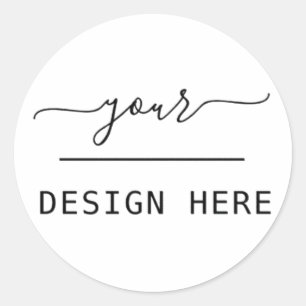 Simple minimal elegant custom logo here company classic round sticker