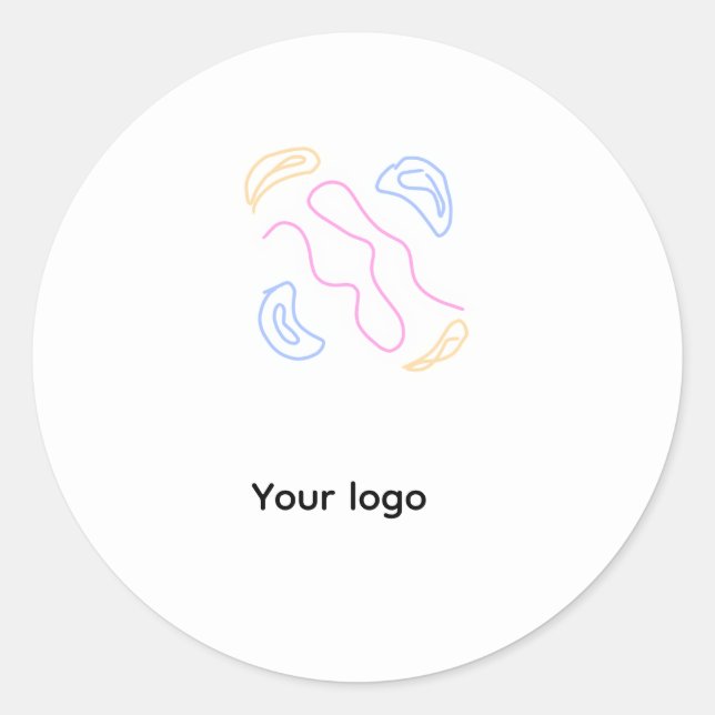 Simple minimal elegant custom logo here company classic round sticker (Front)