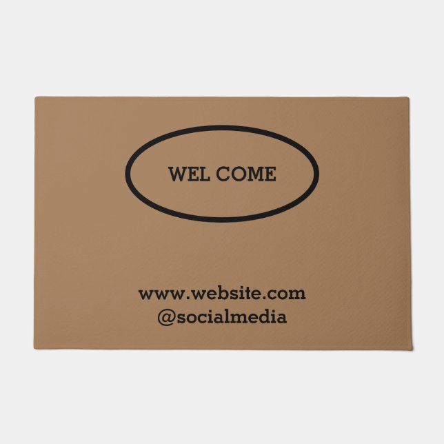 Simple minimal elegant custom logo here company  d doormat (Front)