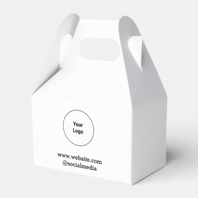 Simple minimal elegant custom logo here company  favour box (Front Side)