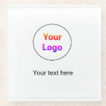 Simple minimal elegant custom logo here company   glass coaster<br><div class="desc">Design</div>