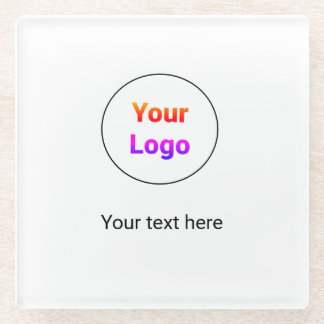 Simple minimal elegant custom logo here company glass coaster