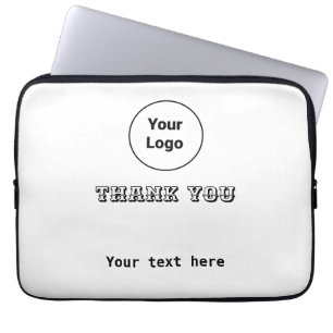 Simple minimal elegant custom logo here company laptop sleeve
