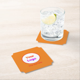 Simple minimal elegant custom logo here company    paper coaster