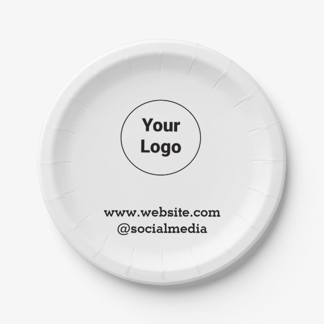 Simple minimal elegant custom logo here company  paper plate (Front)