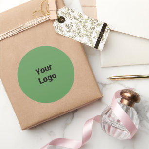 Simple minimal elegant custom logo here company sq classic round sticker