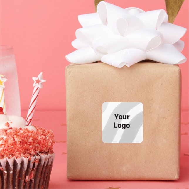 Simple minimal elegant custom logo here company sq square sticker (Party)