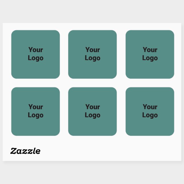 Simple minimal elegant custom logo here company sq square sticker (Sheet)