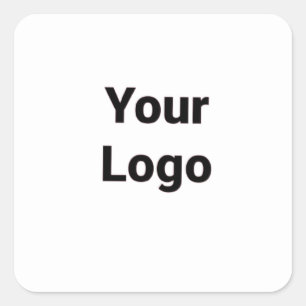 Simple minimal elegant custom logo here company sq square sticker