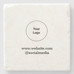 Simple minimal elegant custom logo here company  stone coaster
