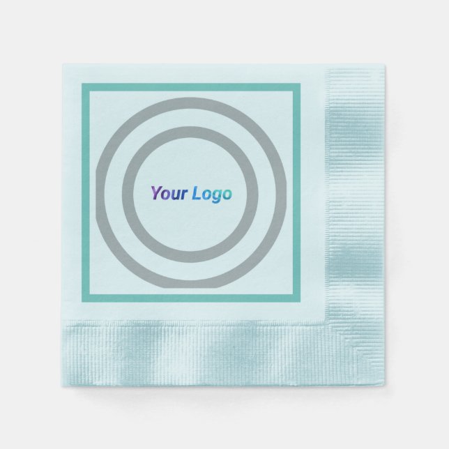 Simple minimal elegant custom logo here company t  napkin (Front)