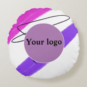 Simple minimal elegant custom logo here company t round cushion