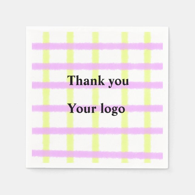 Simple minimal elegant custom logo here company th napkin (Front)