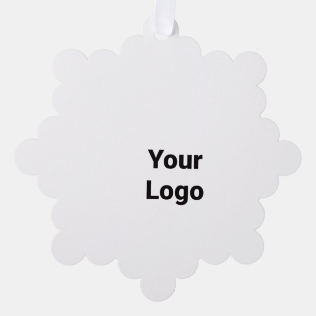 Simple minimal elegant custom logo here company tree decoration card (Front)