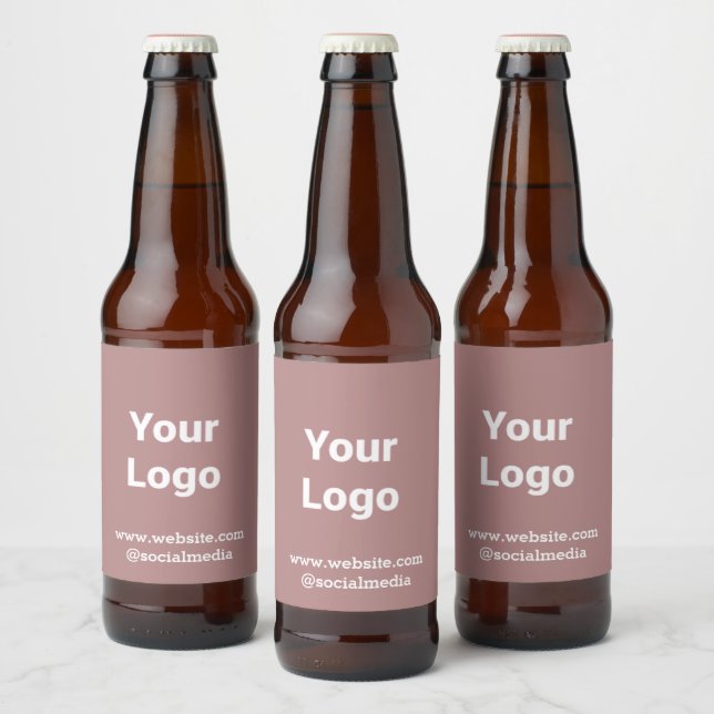 Simple minimal elegant custom logo here company  w beer bottle label (Bottles)