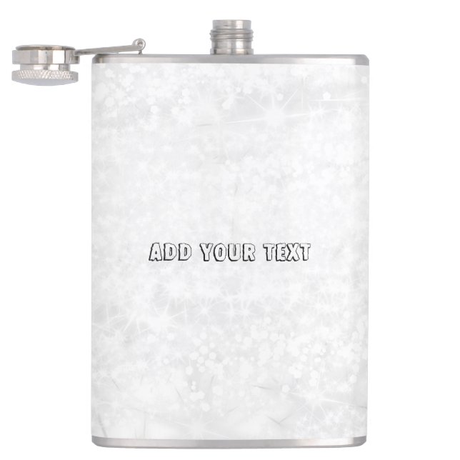 Simple minimal elegant custom logo here company  w hip flask (Opened)