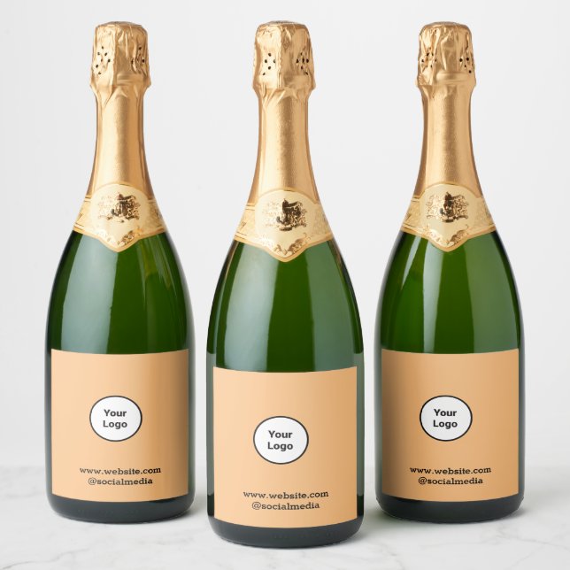 Simple minimal elegant custom logo here company  w sparkling wine label (Bottles)