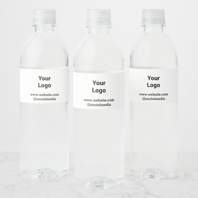 Simple minimal elegant custom logo here company  w water bottle label (Bottles)