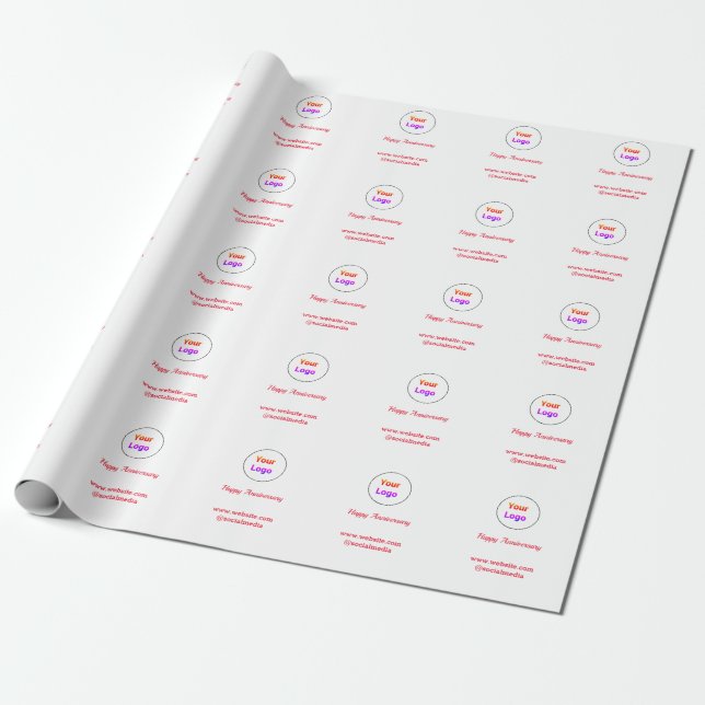 Simple minimal elegant custom logo here company  w wrapping paper (Unrolled)