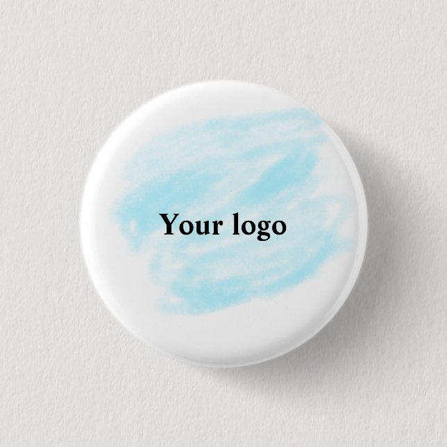 Simple minimal elegant custom logo here company wa 3 cm round badge (Front)