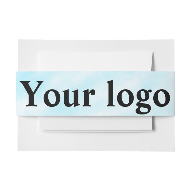 Simple minimal elegant custom logo here company wa invitation belly band (Front Example)