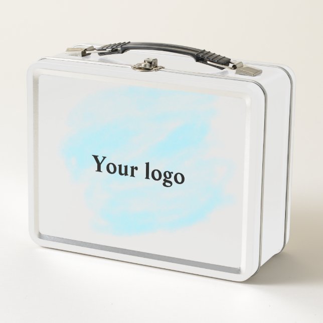 Simple minimal elegant custom logo here company wa metal lunch box (Front)