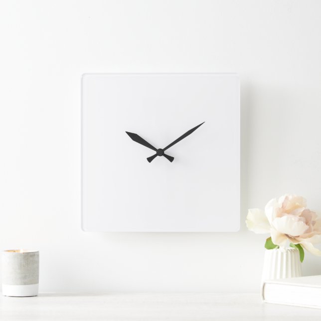 Simple minimal elegant custom logo here company wa square wall clock (Home)