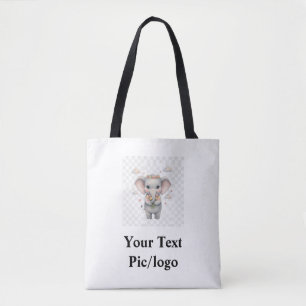 Simple minimal elegant custom logo here company wa tote bag