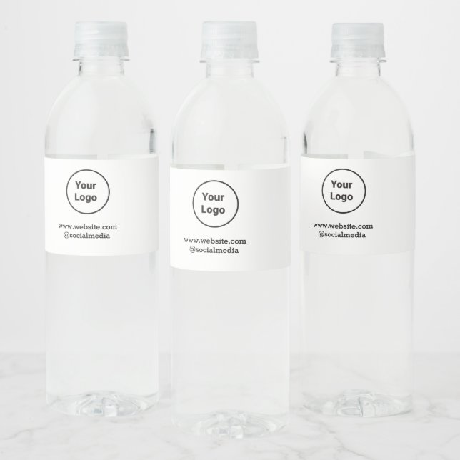 Simple minimal elegant custom logo here company  water bottle label (Bottles)