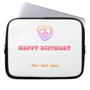 Simple minimal elegant custom logo here Happy Laptop Sleeve