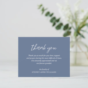 Simple Minimal Elegant Funeral Thank You Card