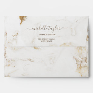 Simple Minimal Elegant Gold Marble Envelope