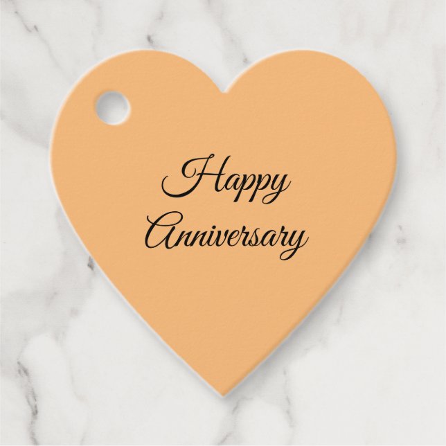 Simple minimal elegant  happy anniversary gift tag (Front)