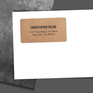 Simple Minimal Elegant Kraft Paper Business Label