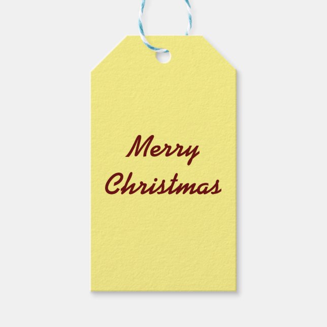 Simple minimal elegant  merry christmas gift tag (Front)