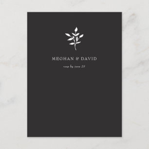 Simple Minimal Elegant Modern Botanical RSVP Invitation Postcard