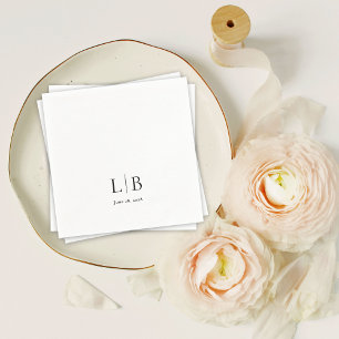 Simple Minimal Elegant Monogram Initials Wedding Napkin