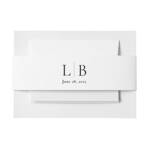Simple Minimal Elegant Monogram Wedding Invitation Belly Band
