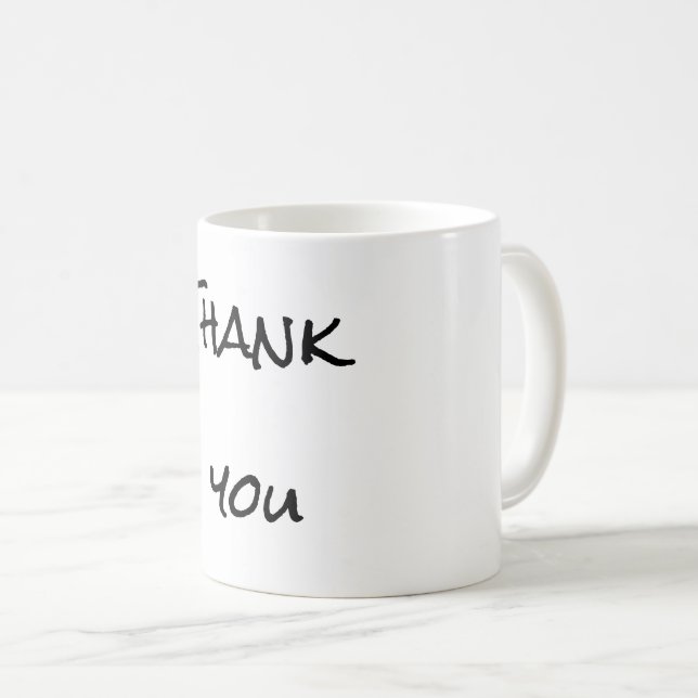 Simple minimal elegant thank you elegant custom  c coffee mug (Front Right)