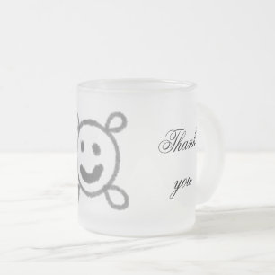 Simple minimal elegant thank you elegant custom  c frosted glass coffee mug