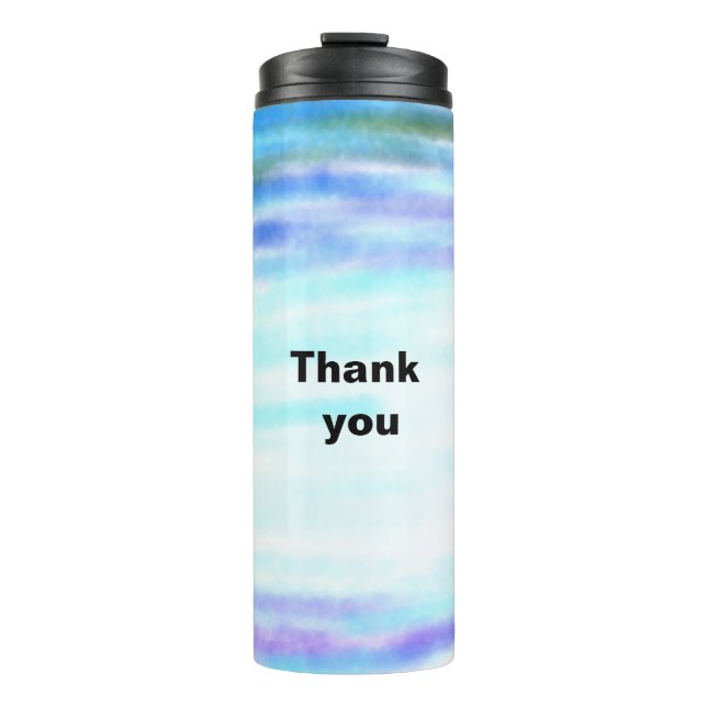 Simple minimal elegant thank you elegant custom  c thermal tumbler (Front)